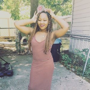 Burgundy Stripped Dress